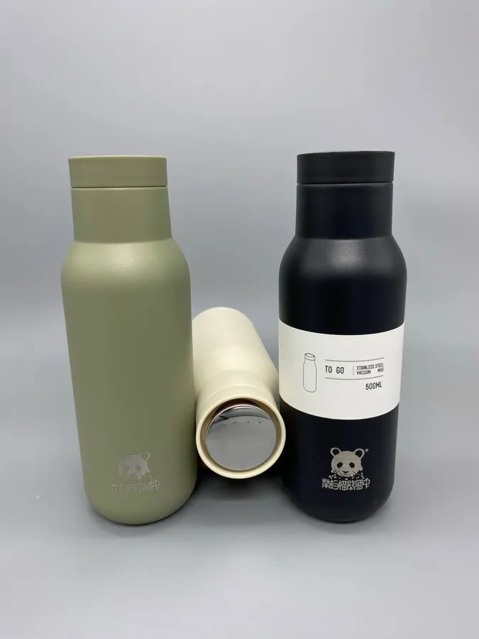 Термос ЧКП с кнопкой Flask металлическая колба 500 мл.